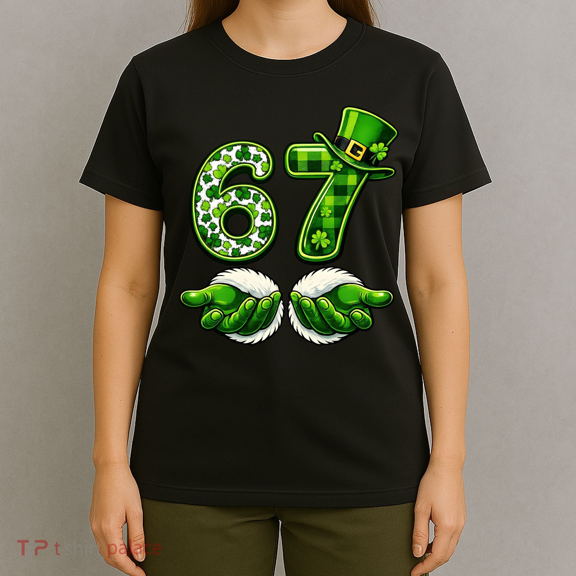 Six Seven Meme 67 St Patricks Day Shamrock Irish Clover T-Shirt