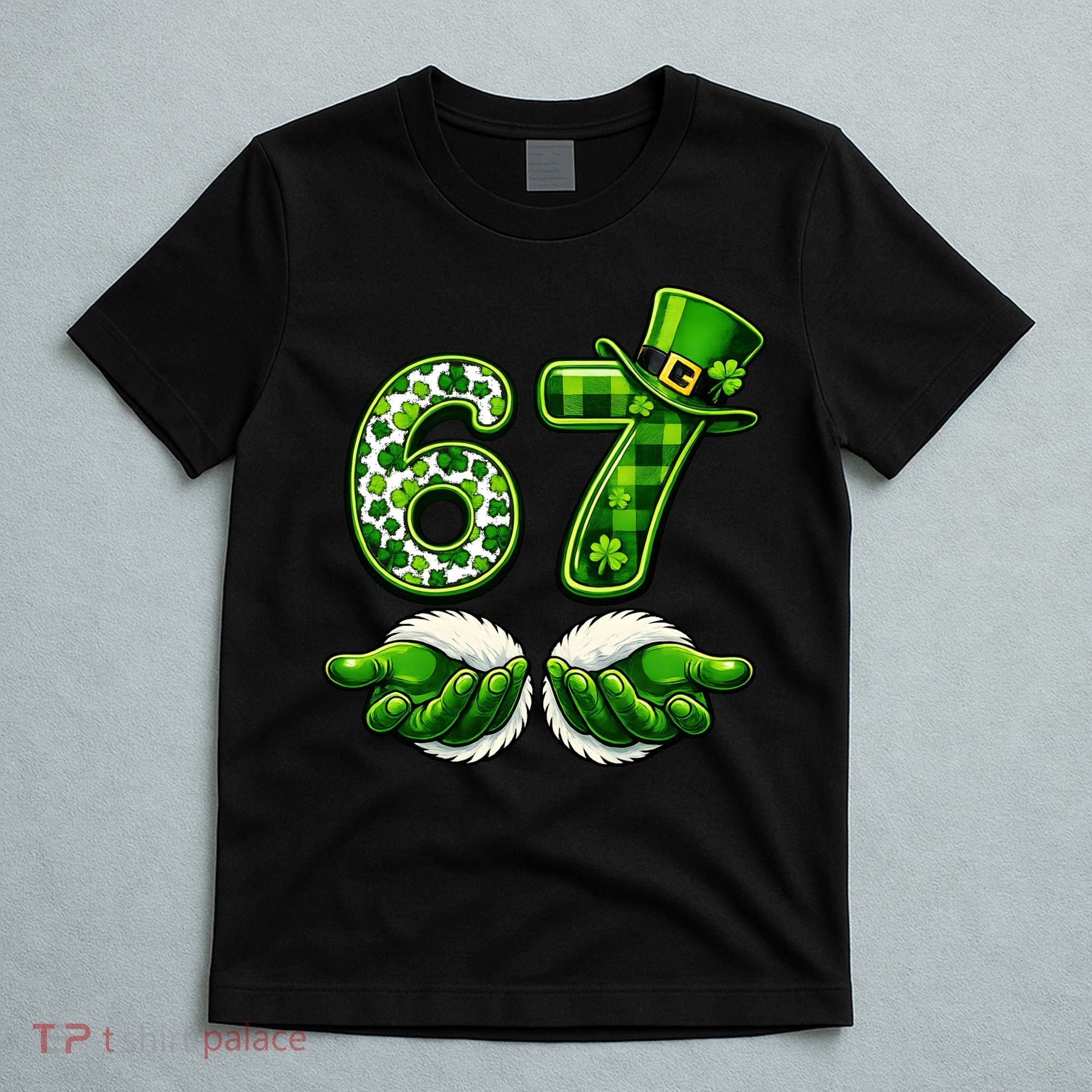 Six Seven Meme 67 St Patricks Day Shamrock Irish Clover T-Shirt