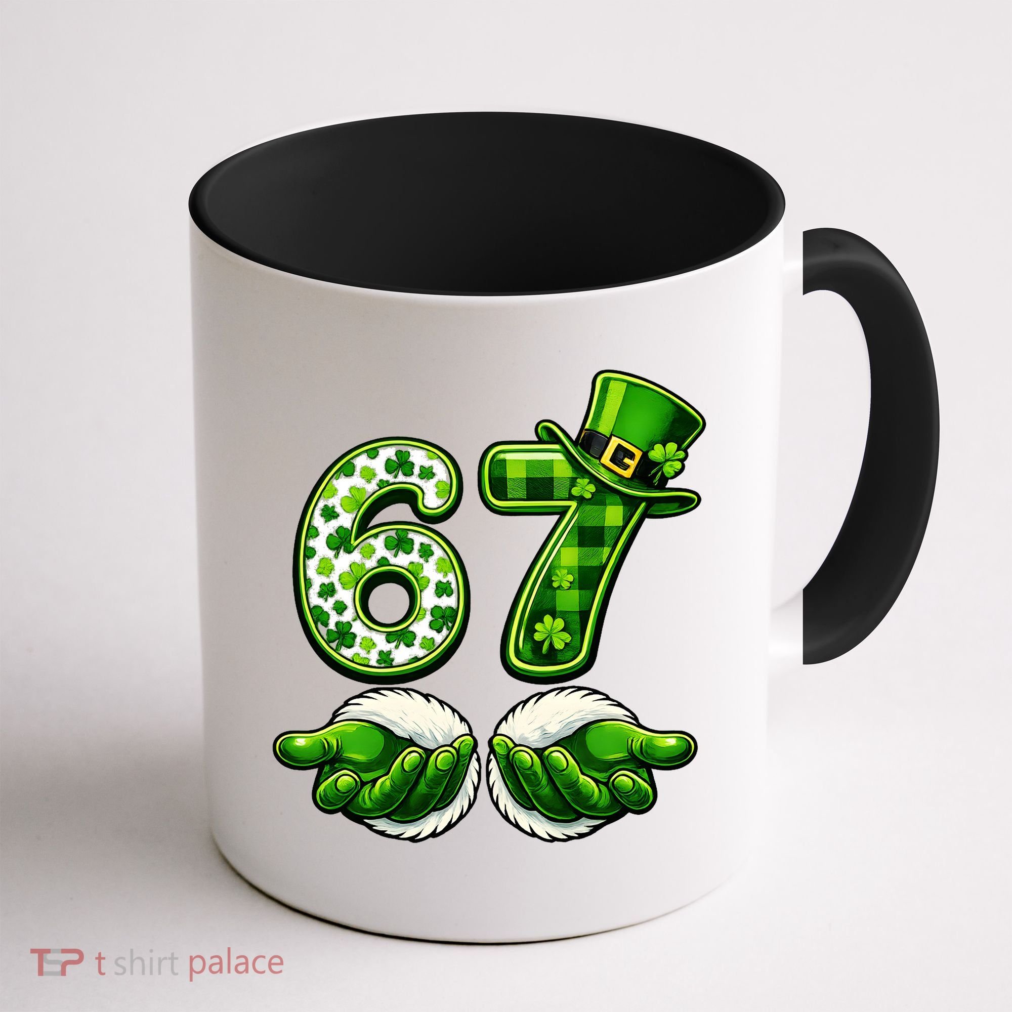 Six Seven Meme 67 St Patricks Day Shamrock Irish Clover Coffee Mug