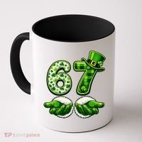 Six Seven Meme 67 St Patricks Day Shamrock Irish Clover Coffee Mug thumb 0