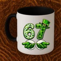 Six Seven Meme 67 St Patricks Day Shamrock Irish Clover Coffee Mug thumb 2