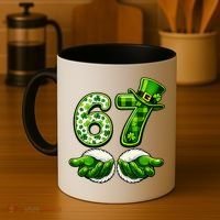 Six Seven Meme 67 St Patricks Day Shamrock Irish Clover Coffee Mug thumb 4
