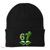Six Seven Meme 67 St Patricks Day Shamrock Irish Clover Beanie thumb 0