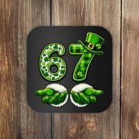 Six Seven Meme 67 St Patricks Day Shamrock Irish Clover Coaster thumb 0