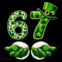 Six Seven Meme 67 St Patricks Day Shamrock Irish Clover Baby Bodysuit thumb 2