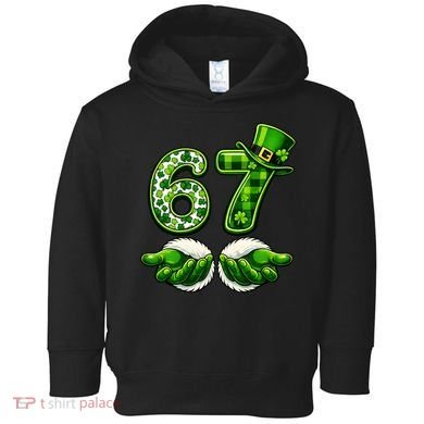 Six Seven Meme 67 St Patricks Day Shamrock Irish Clover Toddler Hoodie