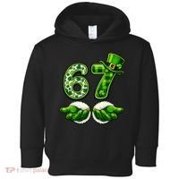 Six Seven Meme 67 St Patricks Day Shamrock Irish Clover Toddler Hoodie thumb 0
