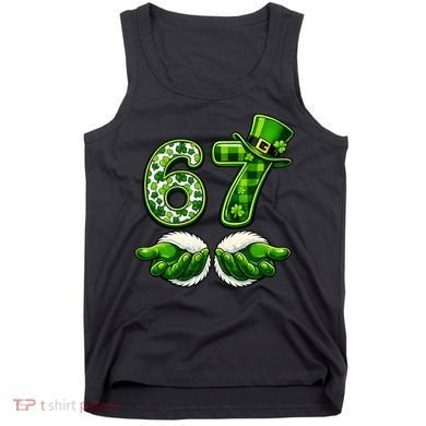 Six Seven Meme 67 St Patricks Day Shamrock Irish Clover Tank Top