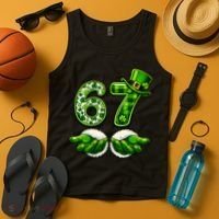 Six Seven Meme 67 St Patricks Day Shamrock Irish Clover Tank Top thumb 4