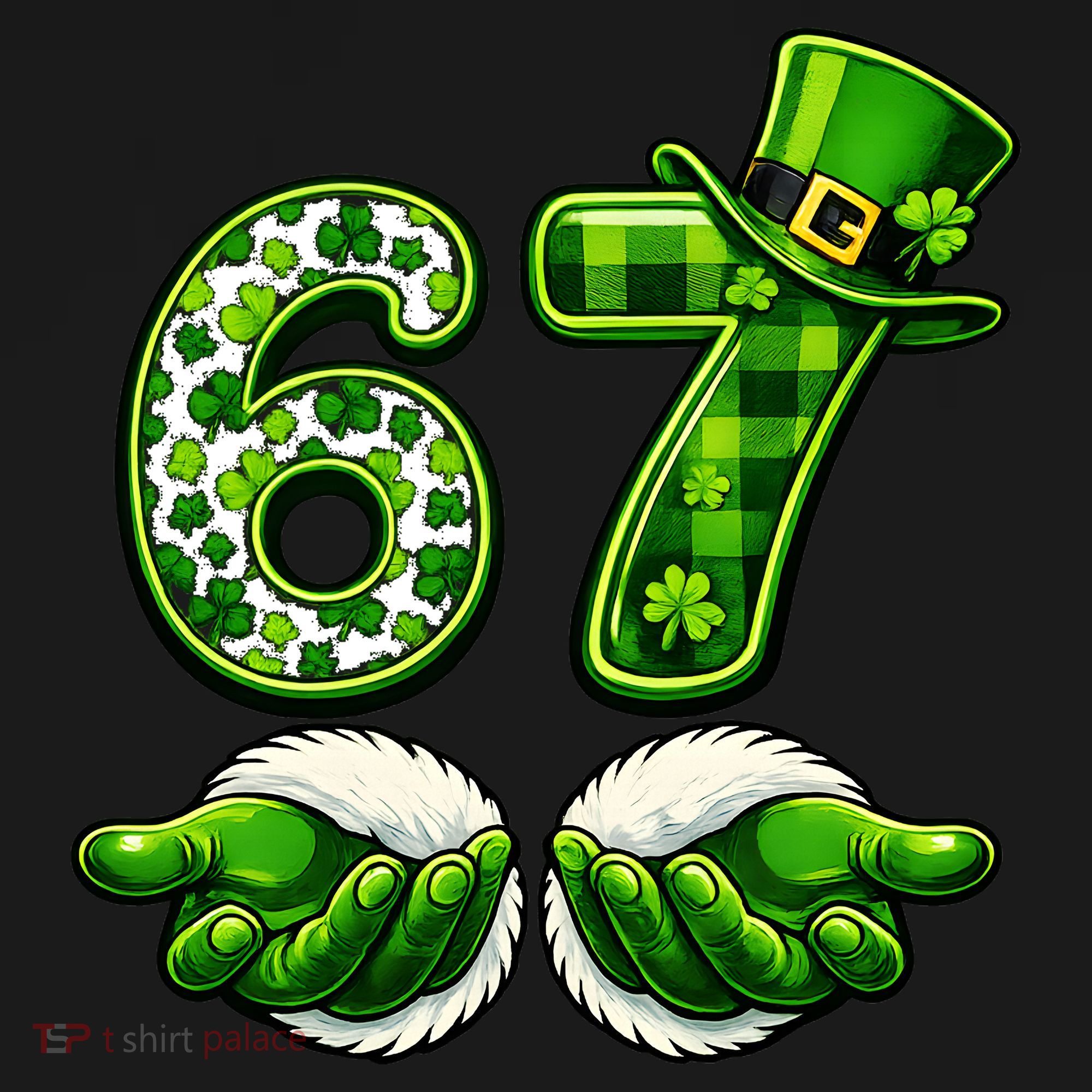 Six Seven Meme 67 St Patricks Day Shamrock Irish Clover Tank Top