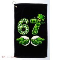 Six Seven Meme 67 St Patricks Day Shamrock Irish Clover Golf Towel thumb 0