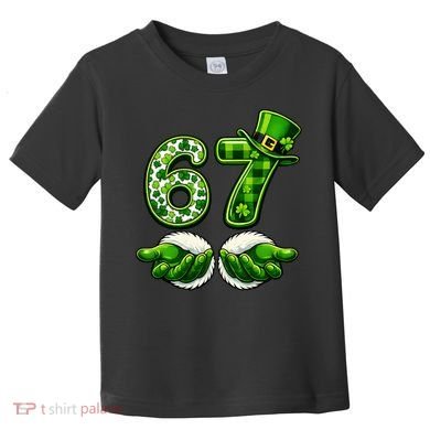 Six Seven Meme 67 St Patricks Day Shamrock Irish Clover Toddler T-Shirt