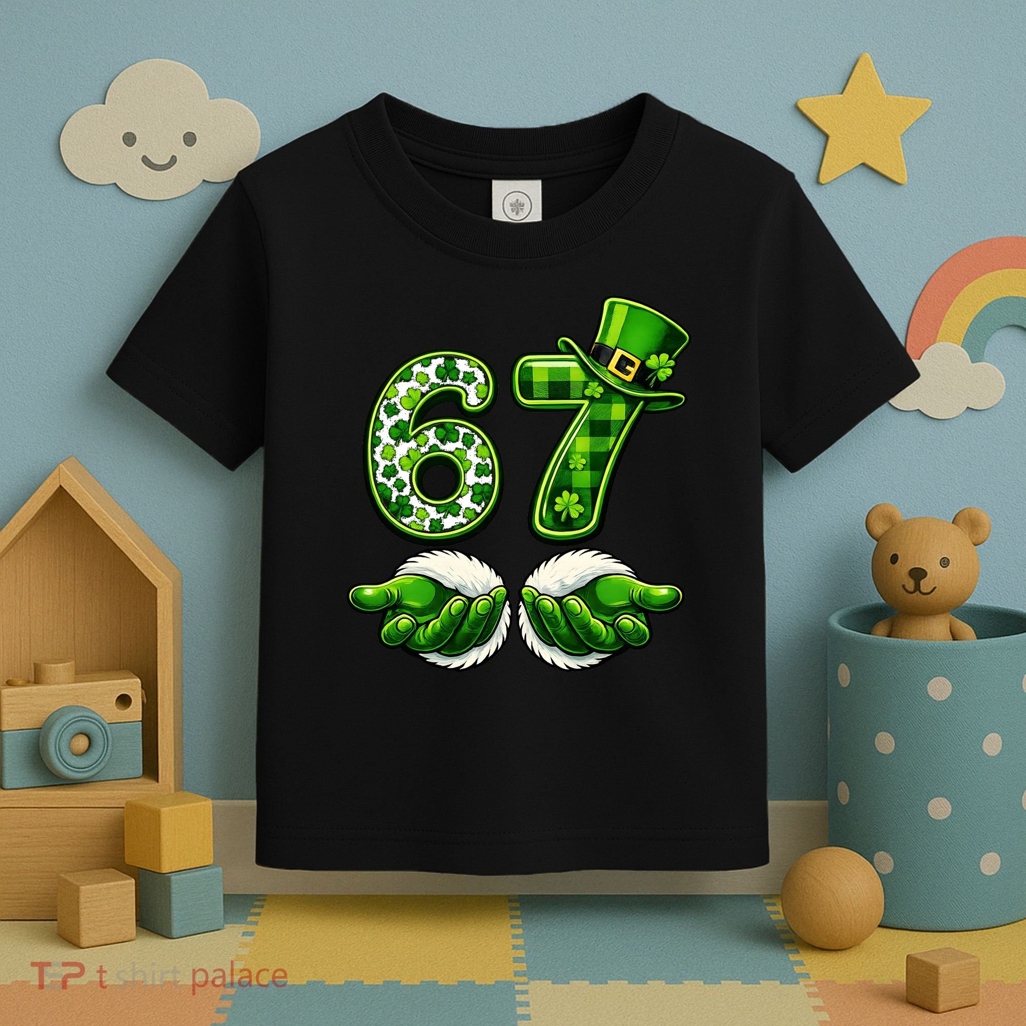Six Seven Meme 67 St Patricks Day Shamrock Irish Clover Toddler T-Shirt
