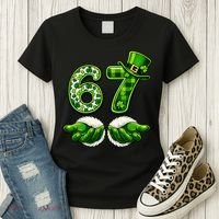 Six Seven Meme 67 St Patricks Day Shamrock Irish Clover Women's T-Shirt thumb 3
