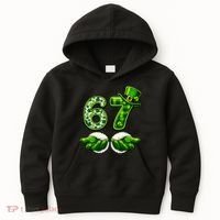 Six Seven Meme 67 St Patricks Day Shamrock Irish Clover Kids Hoodie thumb 0