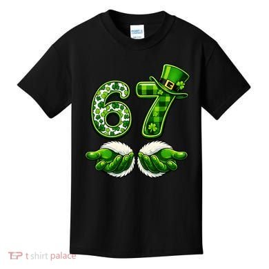 Six Seven Meme 67 St Patricks Day Shamrock Irish Clover Kids T-Shirt
