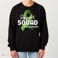 Support Squad Mental Health Awareness Lime Green Ribbon Women's Sweatshirt thumb 0