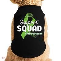 Support Squad Mental Health Awareness Lime Green Ribbon Doggie Tank thumb 0