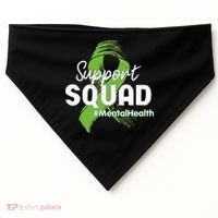 Support Squad Mental Health Awareness Lime Green Ribbon USA-Made Doggie Bandana thumb 0
