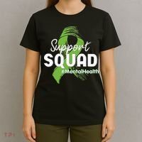 Support Squad Mental Health Awareness Lime Green Ribbon T-Shirt thumb 4