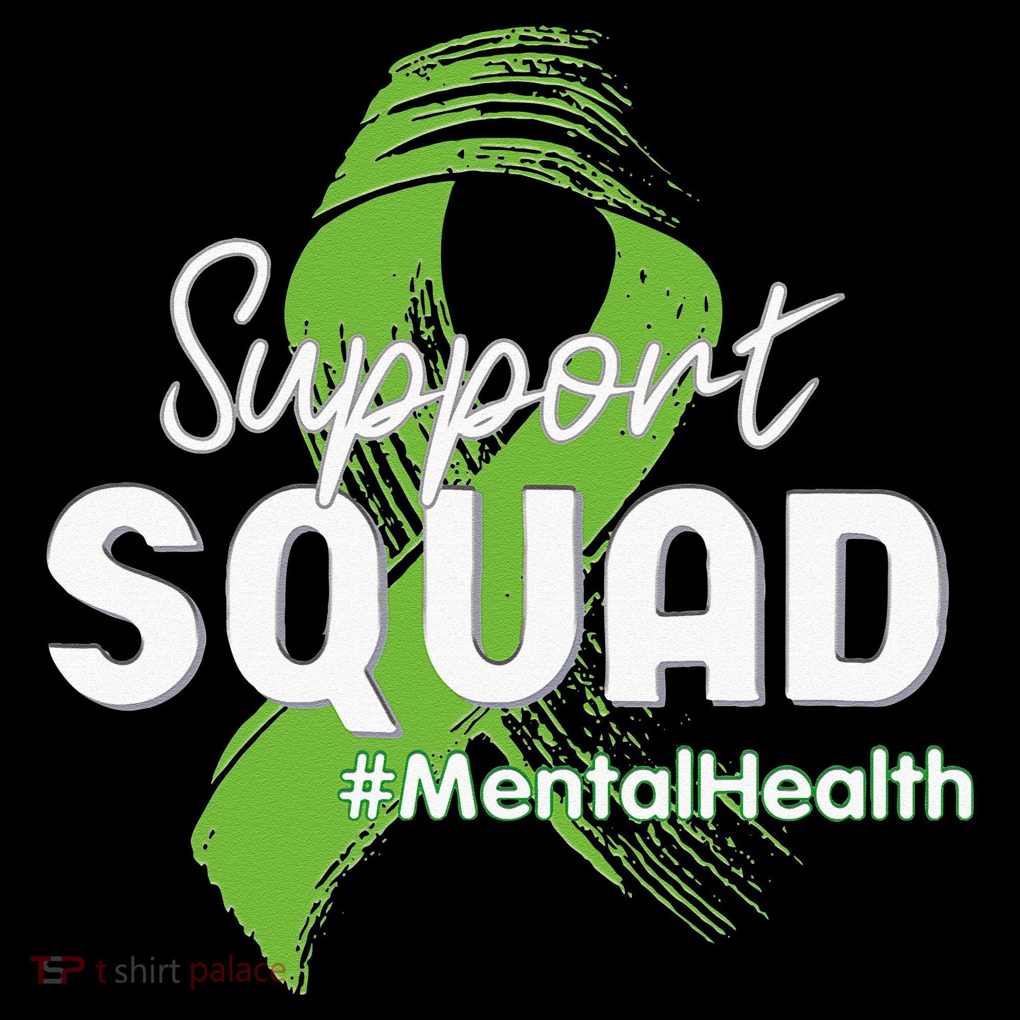Support Squad Mental Health Awareness Lime Green Ribbon Women's Hoodie