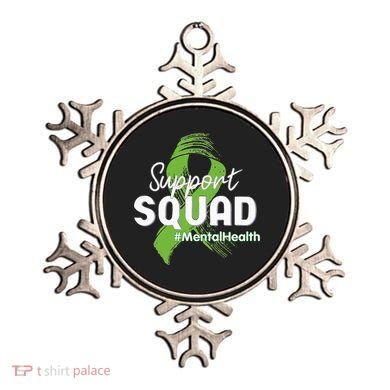 Support Squad Mental Health Awareness Lime Green Ribbon Ornament