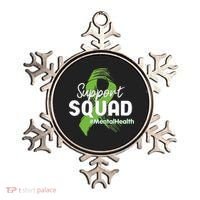 Support Squad Mental Health Awareness Lime Green Ribbon Ornament thumb 0
