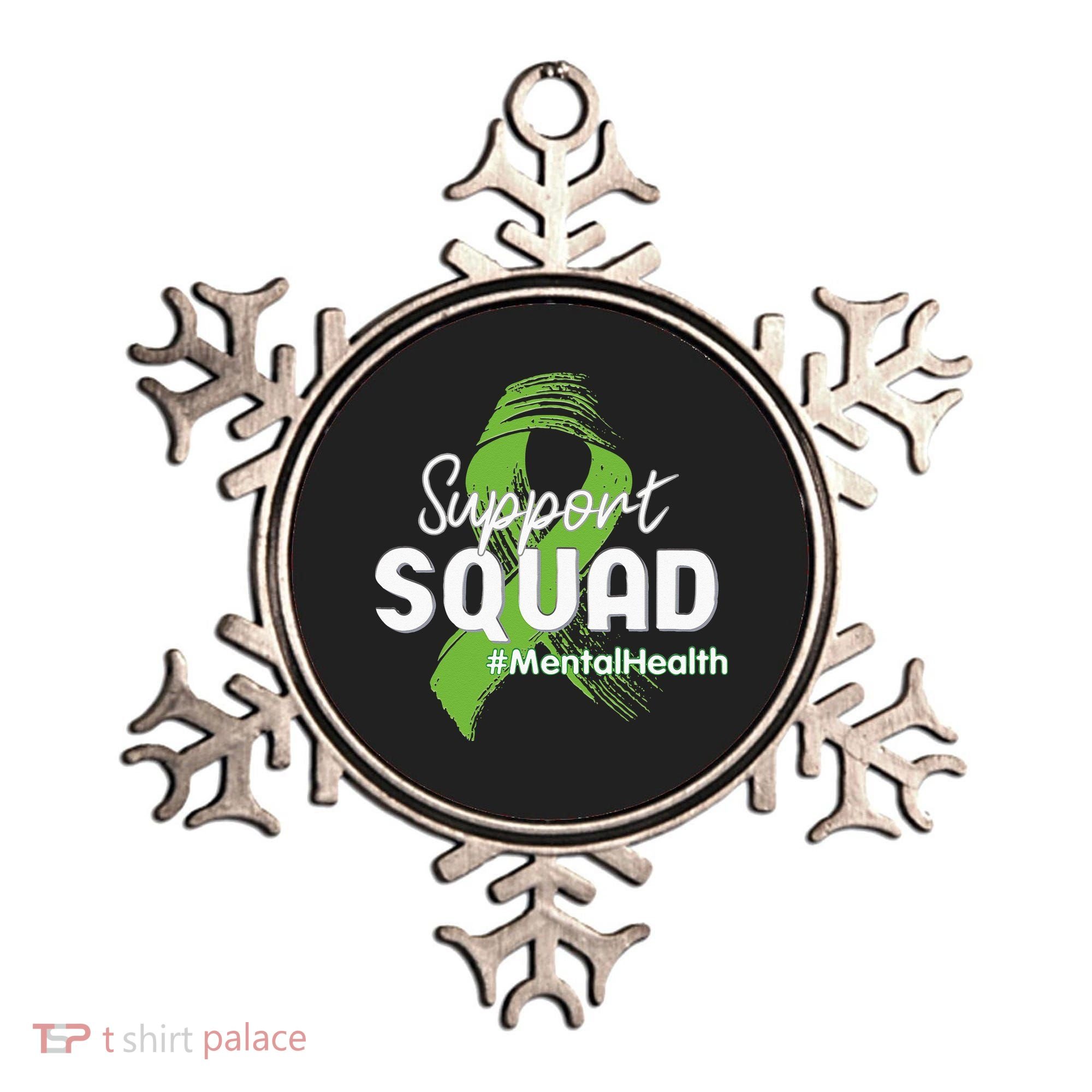 Support Squad Mental Health Awareness Lime Green Ribbon Ornament