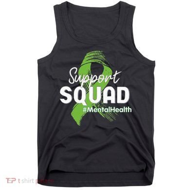 Support Squad Mental Health Awareness Lime Green Ribbon Tank Top