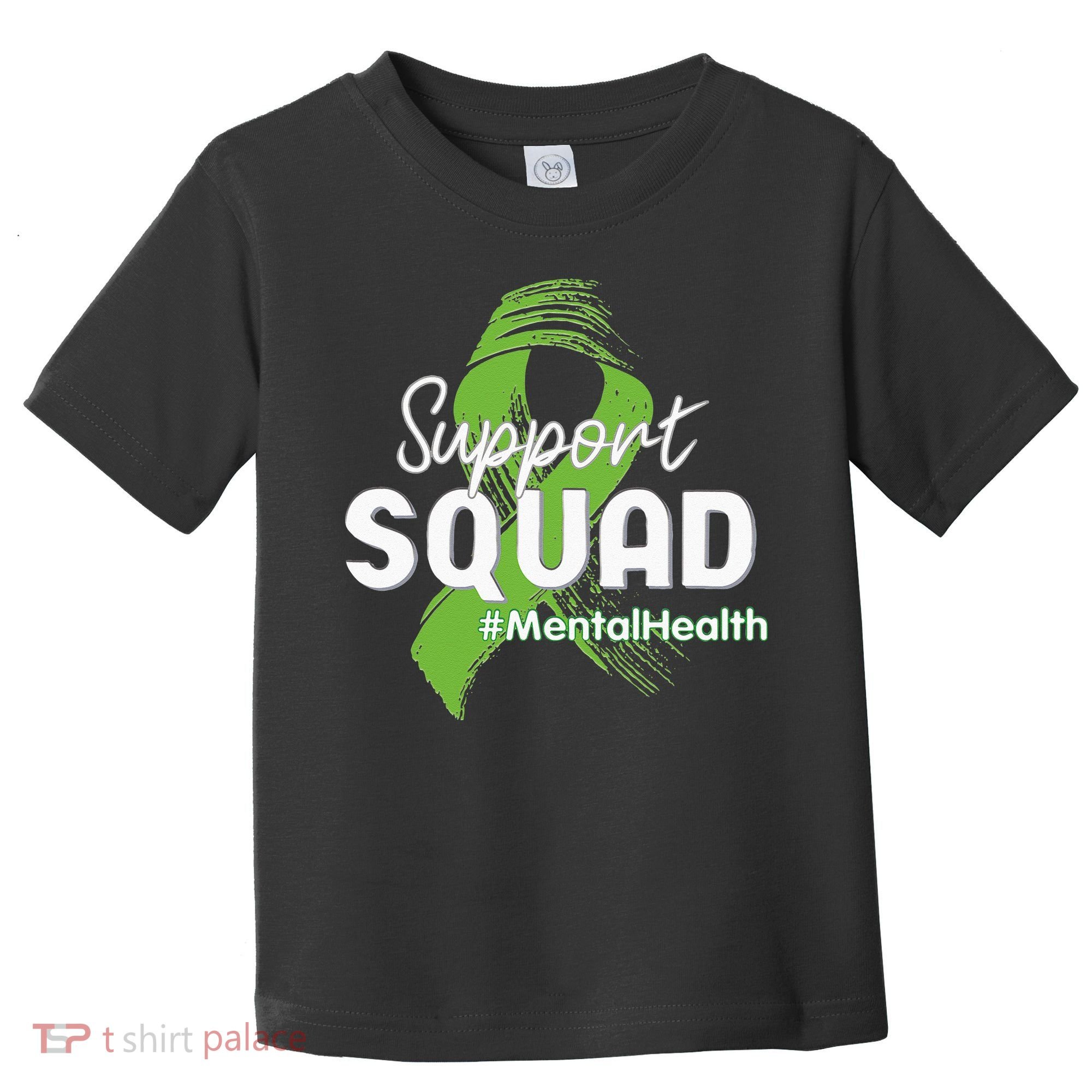 Support Squad Mental Health Awareness Lime Green Ribbon Toddler T-Shirt