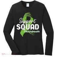 Support Squad Mental Health Awareness Lime Green Ribbon Women's Long Sleeve Shirt thumb 0