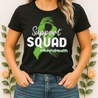 Support Squad Mental Health Awareness Lime Green Ribbon Women's T-Shirt thumb 2