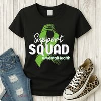 Support Squad Mental Health Awareness Lime Green Ribbon Women's T-Shirt thumb 3
