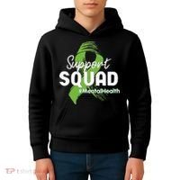Support Squad Mental Health Awareness Lime Green Ribbon Kids Hoodie thumb 4