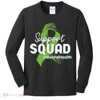 Support Squad Mental Health Awareness Lime Green Ribbon Kids Long Sleeve Shirt thumb 0