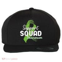Support Squad Mental Health Awareness Lime Green Ribbon Wool Snapback Cap thumb 0
