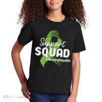 Support Squad Mental Health Awareness Lime Green Ribbon Kids T-Shirt thumb 2