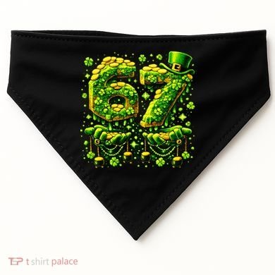 Six Seven Meme 67 St Patricks Day 6-7 Irish Clover USA-Made Doggie Bandana