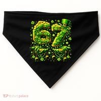 Six Seven Meme 67 St Patricks Day 6-7 Irish Clover USA-Made Doggie Bandana thumb 0