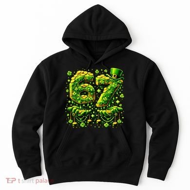 Six Seven Meme 67 St Patricks Day 6-7 Irish Clover Hoodie
