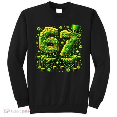 Six Seven Meme 67 St Patricks Day 6-7 Irish Clover Sweatshirt