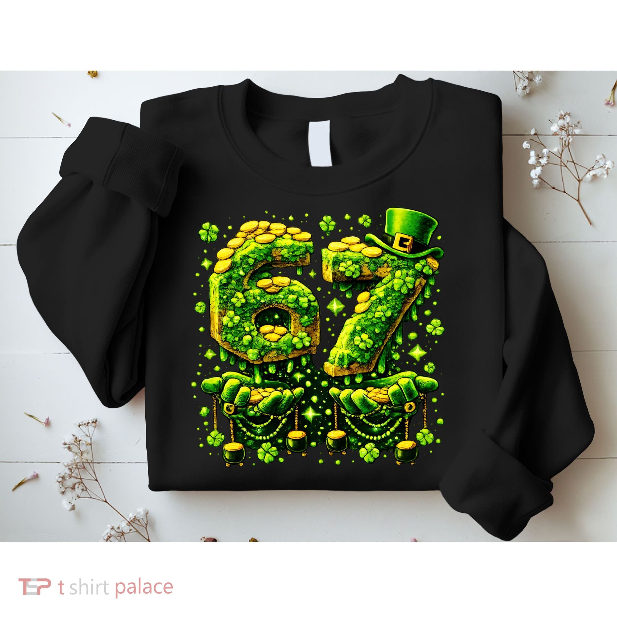 Six Seven Meme 67 St Patricks Day 6-7 Irish Clover Sweatshirt