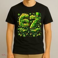 Six Seven Meme 67 St Patricks Day 6-7 Irish Clover T-Shirt thumb 3