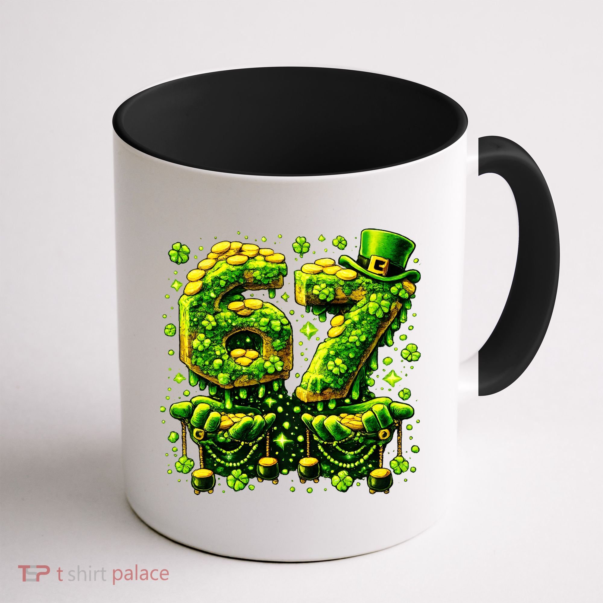 Six Seven Meme 67 St Patricks Day 6-7 Irish Clover Coffee Mug