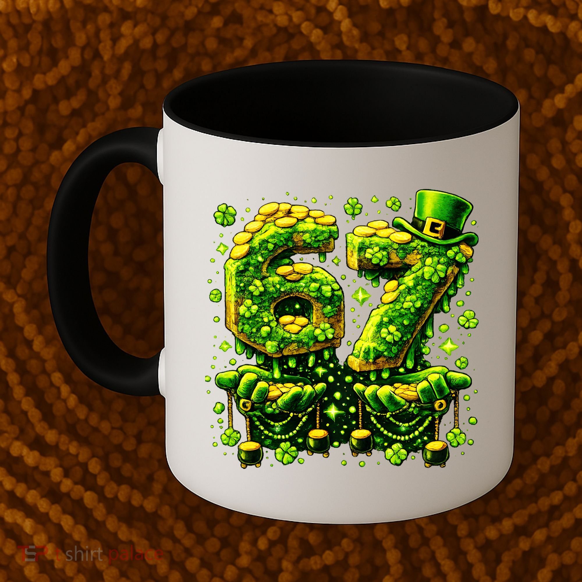 Six Seven Meme 67 St Patricks Day 6-7 Irish Clover Coffee Mug
