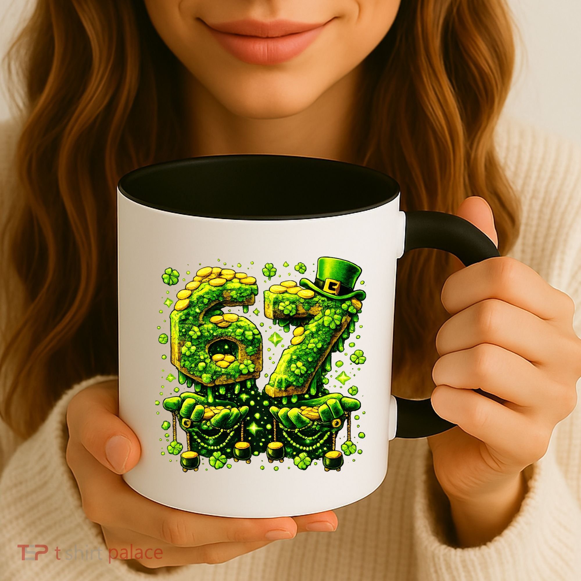 Six Seven Meme 67 St Patricks Day 6-7 Irish Clover Coffee Mug