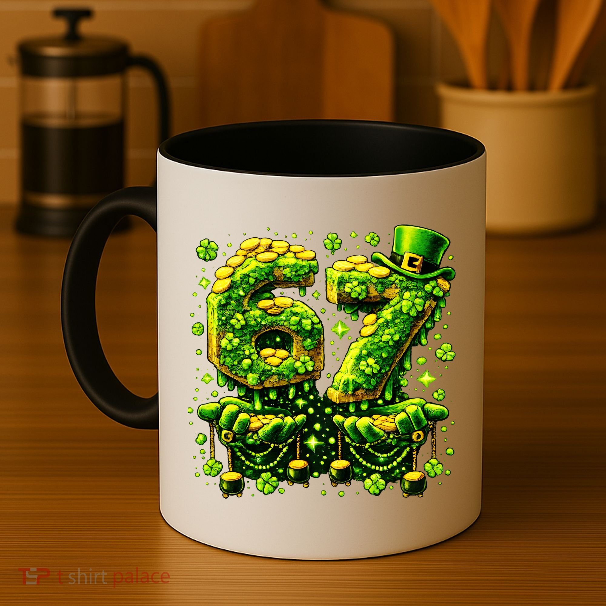 Six Seven Meme 67 St Patricks Day 6-7 Irish Clover Coffee Mug