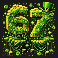 Six Seven Meme 67 St Patricks Day 6-7 Irish Clover Polo thumb 3