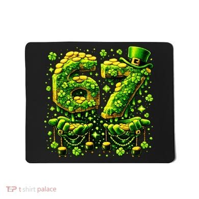 Six Seven Meme 67 St Patricks Day 6-7 Irish Clover Mousepad