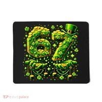 Six Seven Meme 67 St Patricks Day 6-7 Irish Clover Mousepad thumb 0